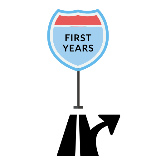 Roadmap illustration saying "First Years"