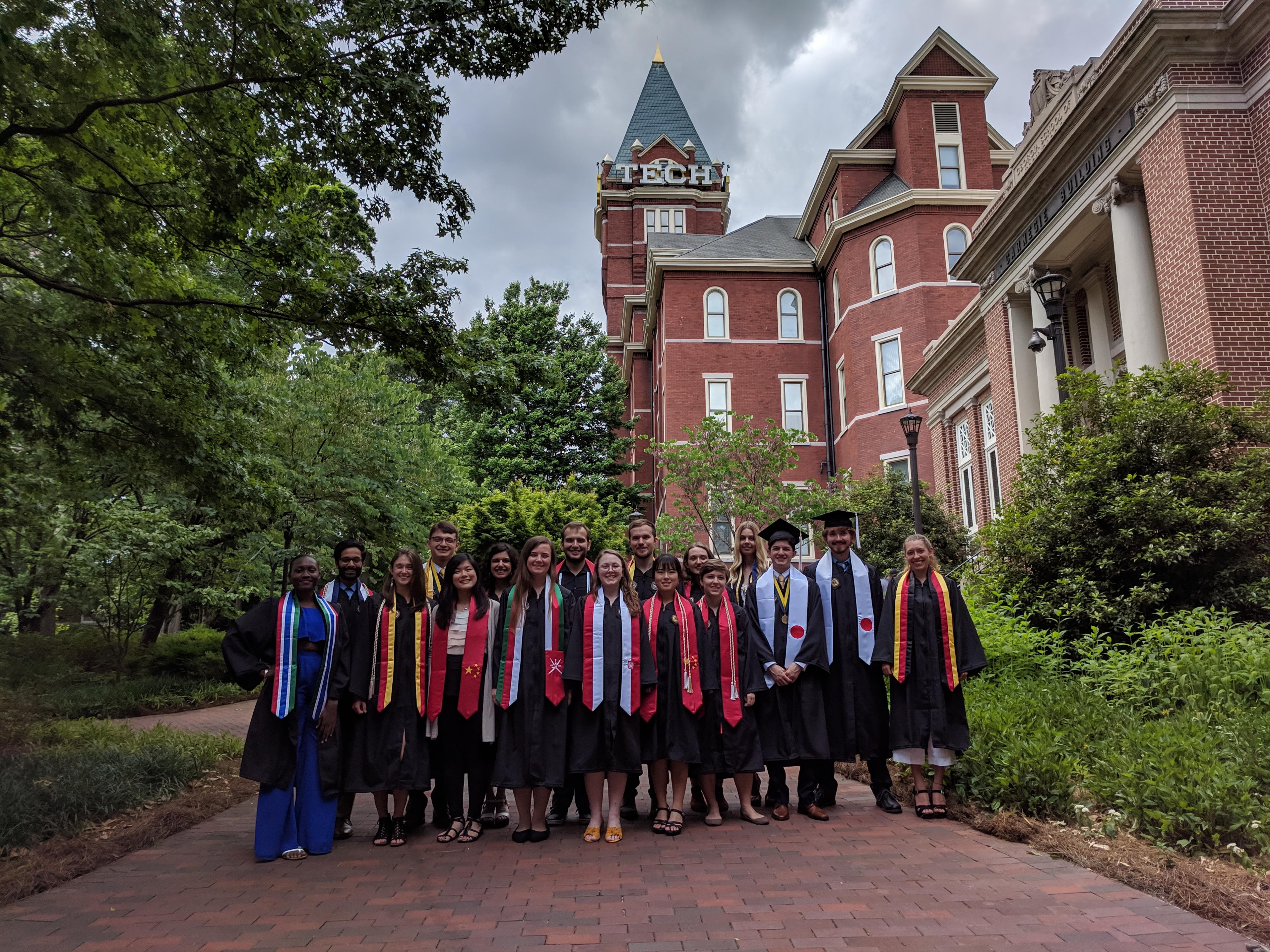 Group of students in graduation regalia